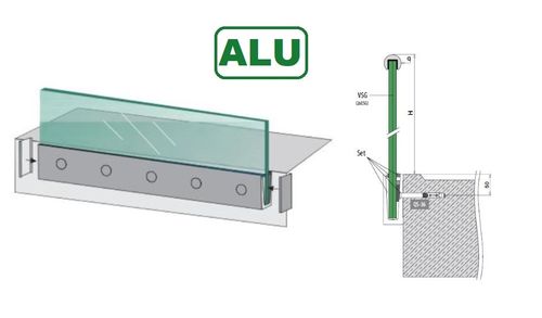 Kit de montagem lateral ELOX para guarda-corpo de vidro