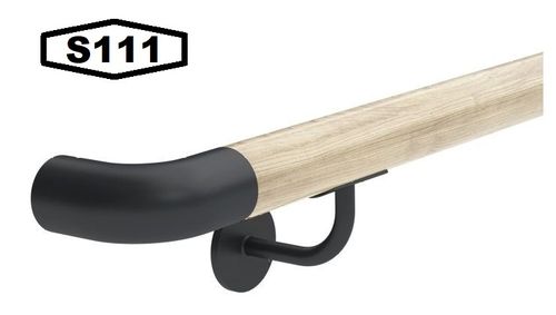 Corrimão em madeira de faia, suporte S111 Preto