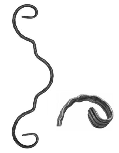 Spirale à carreaux type E, plaque 12x6mm (75x260mm)