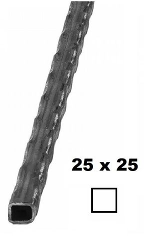 Tube carré martelé en 25x25x2,0 mm