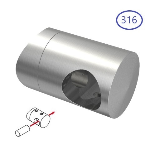 Support de barre transversale - 16mm, poteau 42,4 mm