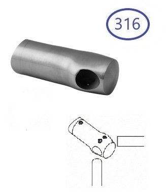 Suporte da barra - canto montagem interna-haste 12mm,pilar 48,3mm