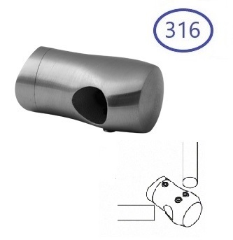Support de barre d'angle, à l'extérieur, tige12 mm, poteau Ø48,3mm