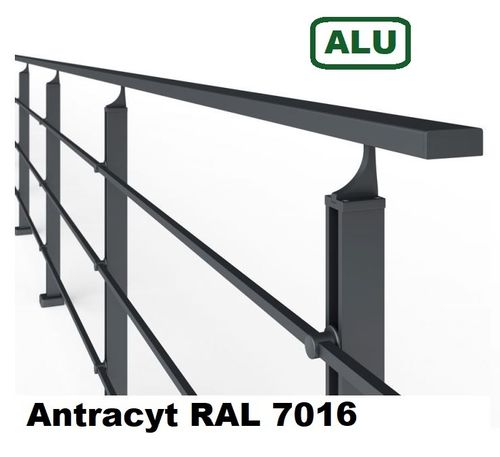 Trilhos de alumínio com 3 barras transversais Antracyt