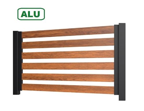 Fence 6 Principal - alumínio, imitação de madeira