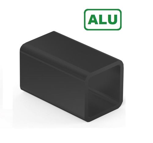 Emenda 14x14mm perfil de alumínio quadrado, preto