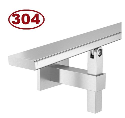 Main courante profil 40x10mm, support 4145